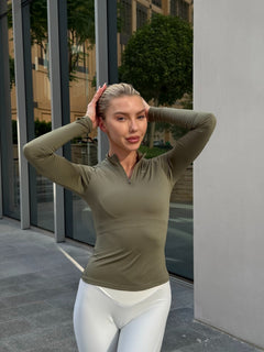 HALF ZIP MATCHA TOP - VITCHI VILANI