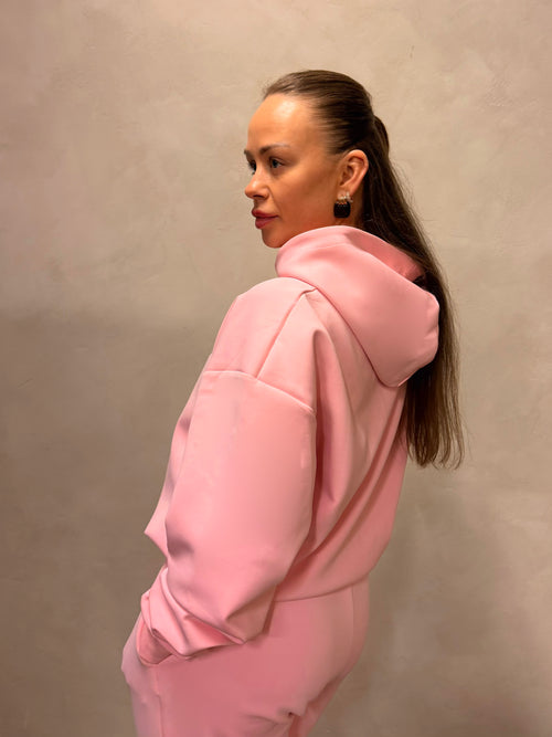 LUXE TRACKSUIT HOODIE OVERSIZED BABY PINK