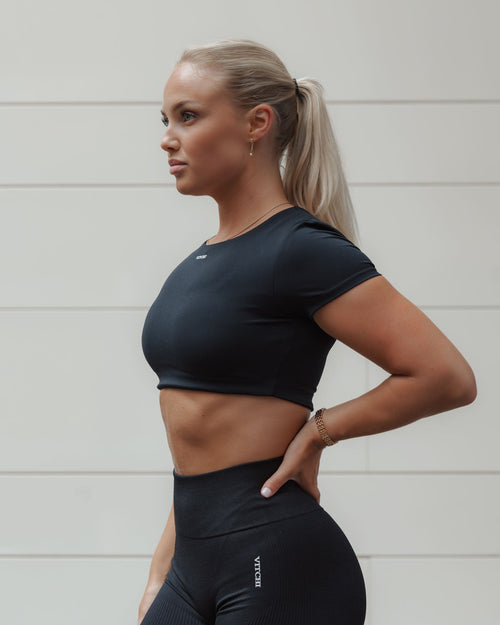 SHORT SLEEVE TOP BLACK - Vitchi Vilani